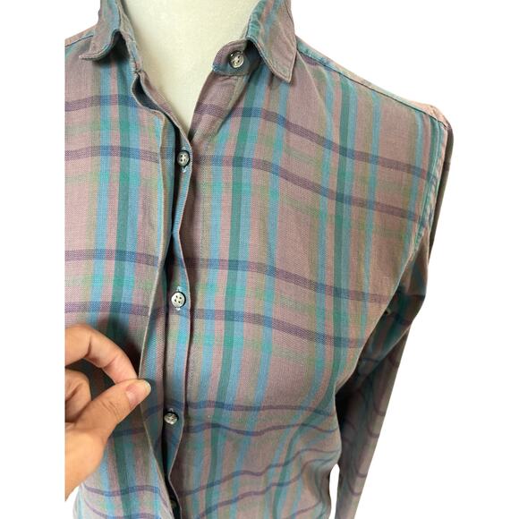 Jason Matthews Vintage Purple and Blue Plaid Button Shirt Women's Size 8 Indie - Picture 3 of 9